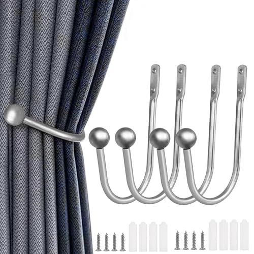 MZOYOURO 4 Stück Silber U-Form Raffbügel Vorhänge Holdbacks, Metall Vorhang Raffhalter, Raffhalter Wandbefestigung U-Form Raffbügel, für Wohnzimmer Schlafzimmer Esszimmer Bäder Küchen Büros MZOYOURO 4 Stück Silber U-Form Raffbügel Vorhänge Holdbacks, Metall Vorhang Raffhalter, Raffhalter Wandbefestigung U-Form Raffbügel, für Wohnzimmer Schlafzimmer Esszimmer Bäder Küchen Büros von MZOYOURO
