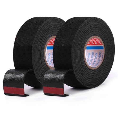 MZOYOURO KFZ Gewebeband Auto Kabelbaum Filzband, Gewebeband Panzerklebeband Kabelbäume Elektriker Band, Auto Isolierband für Kabelbäume Elektrisches Klebeband 19 mm x 20 m, 2 Stücke von MZOYOURO