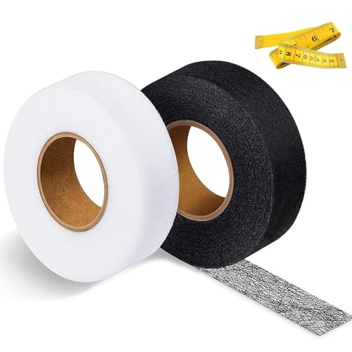 MZOYOURO Saumband 2 roll Klebeband zum Aufbügeln zum Aufbügeln Waschfest Nahtband zum Spleißen von Stoffen, Hosen,Vorhänge,Kleidung（mit Maßband） von MZOYOURO