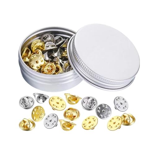 Metall-Verschlussstift Rückseiten,100 Stück Stiftkappe Revers Stecknadelhalter Verschlussverschluss Ersatz für Abzeichen Schmetterlingskupplung Rückseiten für Anstecker Metall-Verschlussstift Rückseiten,100 Stück Stiftkappe Revers Stecknadelhalter Verschlussverschluss Ersatz für Abzeichen Schmetterlingskupplung Rückseiten für Anstecker von MZOYOURO