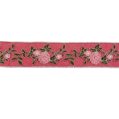 2 Yards Ethno-Stil Stickerei Spitze Blume Organza Hanfu Kleidung Zubehör Band(Color 5) von MZPOZB