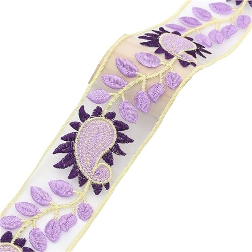 2 Yards bestickte Spitzenborte, ethnische Gurtbänder for Kleidung, Dekoration, DIY, Nähen, Applikationen(5.3cm-B) von MZPOZB