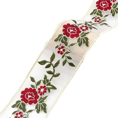 2 Yards bestickte Spitzenborte, ethnische Gurtbänder for Kleidung, Dekoration, DIY, Nähen, Applikationen(5cm-B) von MZPOZB