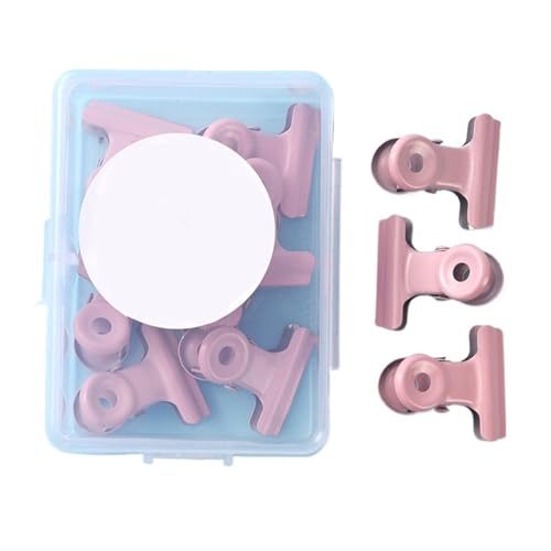 8 stücke 22mm Kleine Rosa Büroklammer Nette Mädchen Metall Binder Clips for Buch Dekorative Notizen Brief Bindung(8pcs-pink-22mm) von MZPOZB