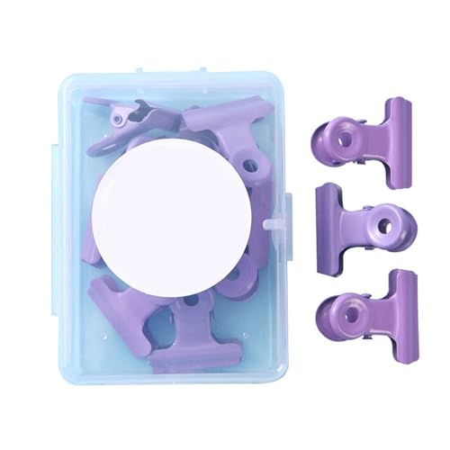 8 stücke 22mm Kleine Rosa Büroklammer Nette Mädchen Metall Binder Clips for Buch Dekorative Notizen Brief Bindung(8pcs-purple-22mm) von MZPOZB