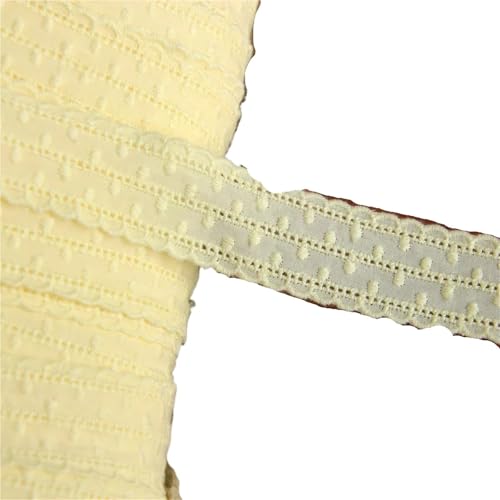 Baumwolltuch Bilaterale Stickerei Spitzenbesatz Rand DIY Rock Damen Kleidung Kleid Heimtextilien 3CM breit(Yellow,15Yard) von MZPOZB