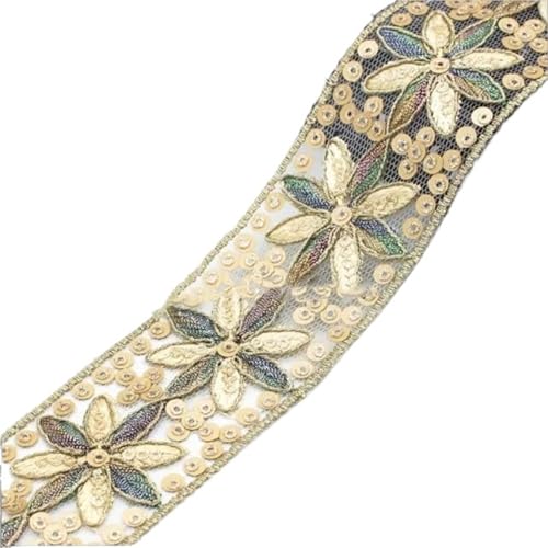 Stickspitzenband, Bekleidungszubehör, Kleiderdeko-Materialien, 2 Yards(Color-02) von MZPOZB
