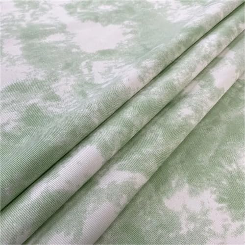Tie-Dye-Jeansstoff aus Baumwolle for Jacken, Mäntel, Hosen, Nähen, schlichtes Twill-Muster, Handarbeitstuch, hautfreundlich(Green) von MZPOZB