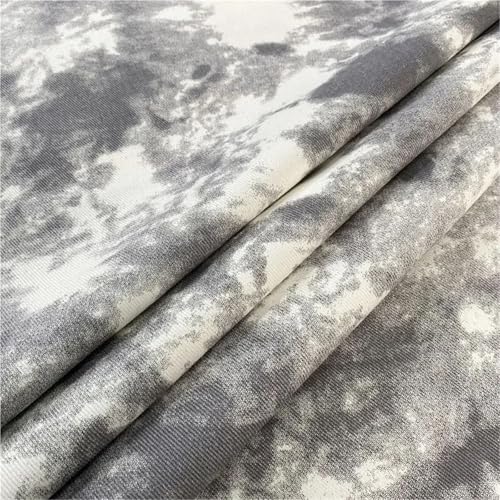 Tie-Dye-Jeansstoff aus Baumwolle for Jacken, Mäntel, Hosen, Nähen, schlichtes Twill-Muster, Handarbeitstuch, hautfreundlich(Grey) von MZPOZB