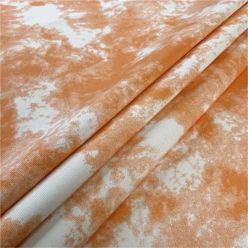 Tie-Dye-Jeansstoff aus Baumwolle for Jacken, Mäntel, Hosen, Nähen, schlichtes Twill-Muster, Handarbeitstuch, hautfreundlich(Orange) von MZPOZB