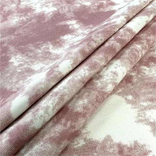 Tie-Dye-Jeansstoff aus Baumwolle for Jacken, Mäntel, Hosen, Nähen, schlichtes Twill-Muster, Handarbeitstuch, hautfreundlich(Pink) von MZPOZB