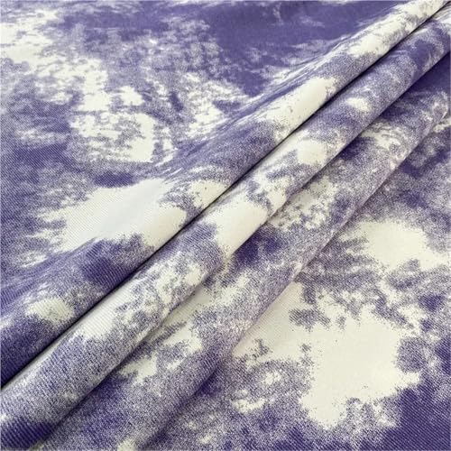 Tie-Dye-Jeansstoff aus Baumwolle for Jacken, Mäntel, Hosen, Nähen, schlichtes Twill-Muster, Handarbeitstuch, hautfreundlich(Purple) von MZPOZB