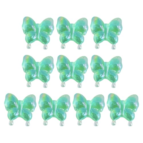 10 Stück Acrylperlen mit geradem Loch, Schmetterlings-Perlen, farbige lose Perlen, Handy-Zubehör, Materialien von MZRAN