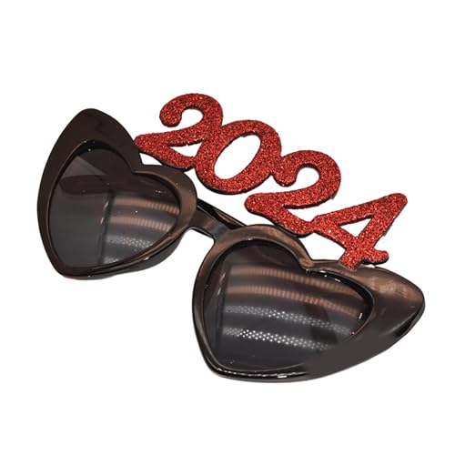 MZRAN Silvesterbrille für Kinder Erwachsene Festival Motto Requisiten Party Zubehör 2024 Brillenrahmen von MZRAN