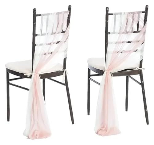 MZSKLW 10/50 Stücke 17x250cm Shiny Chiffon Stuhl Schärpen Set Schärpe Gaze Hochzeit Stuhlhussen Band Hochzeit Party Gang Stuhl Dekoration(White Pink Apricot,10 pcs) von MZSKLW