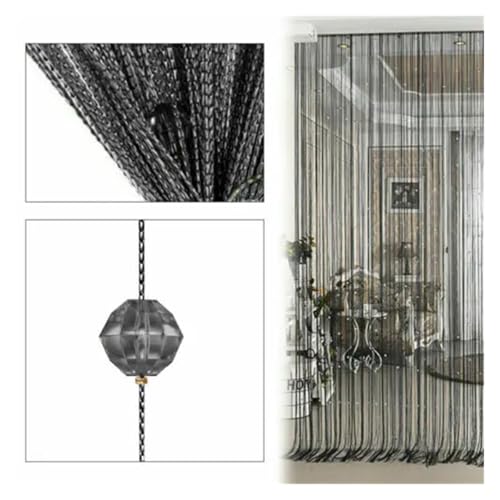 MZSKLW 100 * 200 cm Kristall Perlen String Tür Vorhang Fenster Raumteiler Hause Dekoration Vorhänge Wohnzimmer Fenster Vorhang(Black) von MZSKLW