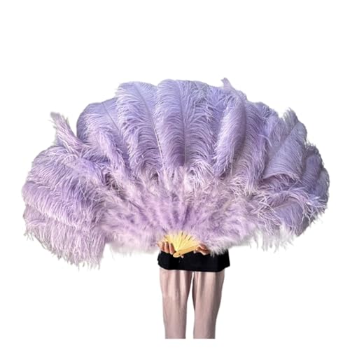 MZSKLW 100 * 60 cm roter Federfächer mit 13 Knochen for Hochzeiten, faltbar, Handventilatoren, DIY-Handwerk, Bühnenaufführungs-Requisiten(Light Purple,100CM Right 2PCS) von MZSKLW