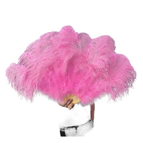 MZSKLW 13Bones WEISSer Federfächer for Bühnen, Aufführungen, Karneval, Shows, Zubehör, aufklappbar, 100/130 cm lang, 60/75 cm breit, großer Federfächer(Pink,100CM 1PC 130CM 1PC) von MZSKLW