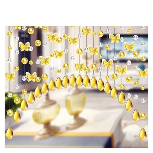 MZSKLW 5 x 1 m Kristall-Perlenvorhang, Trennwand, Eingangsbereich, Schlafzimmer, Türvorhang, Glas, Schmetterling, Kristall, Hochzeitsdekoration(Style 5) von MZSKLW