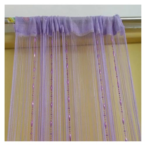 MZSKLW Drop Beaded String Polyester Türvorhang Fransen Quaste Raumteiler Vorhang Deko Fenstergitter(Purple) von MZSKLW
