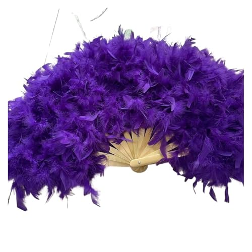 MZSKLW Großer rosafarbener Federfächer for Bühnenauftritte, Fotografie-Requisiten, Feder-Faltfächer, Hochzeits-Party-Dekoration, 70 x 40 cm(Dark Blue) von MZSKLW