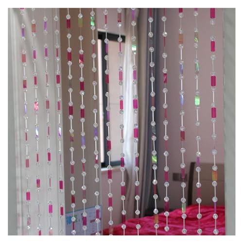 MZSKLW Innendekoration, Pailletten-Türvorhänge, Bunte Perlen, Glasrohr-Perlen, DIY-Hochzeitszubehör(10 Strings 100cm) von MZSKLW