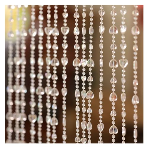 MZSKLW Liebe Tür Vorhang Kunststoff Hause Wohnzimmer Partition Ornamente Hotel Zimmer Cartoon Dekoration(Transparent AB Color,20 Strings 120cm) von MZSKLW
