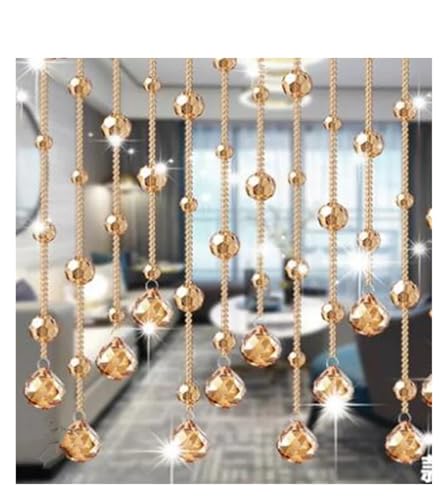 MZSKLW Perlenvorhang Kristalltrennwand Wohnzimmer Veranda Flur Toilettenbildschirm Fengshui Haushaltstürvorhang Dekorativer Vorhang Ohne(20 Roots H 80cm) von MZSKLW