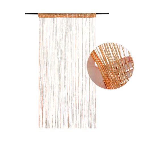 MZSKLW Tür-Schnurvorhang, Perlenblitzlinie, glänzende Quaste, Trennvorhang for Wohnzimmer, Tür, Hochzeitsdekoration(Orange 100x200cm) von MZSKLW