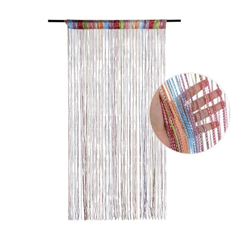 MZSKLW Tür-Schnurvorhang, Perlenblitzlinie, glänzende Quaste, Trennvorhang for Wohnzimmer, Tür, Hochzeitsdekoration(Rainbow 100x200cm) von MZSKLW