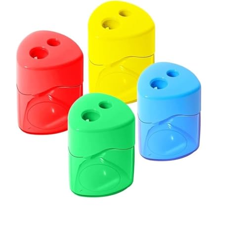 MZU 4 Stück Bleistift-Schärfer mit Deckel, Doppellöcher Kompakt farbiger Hand-Bistift - Schärfer, farbiger Hand-Schärfer geeignet für Kinder Erwachsene Studenten Schulklasse Home Office (Triangle) MZU 4 Stück Bleistift-Schärfer mit Deckel, Doppellöcher Kompakt farbiger Hand-Bistift - Schärfer, farbiger Hand-Schärfer geeignet für Kinder Erwachsene Studenten Schulklasse Home Office (Triangle) von MZU