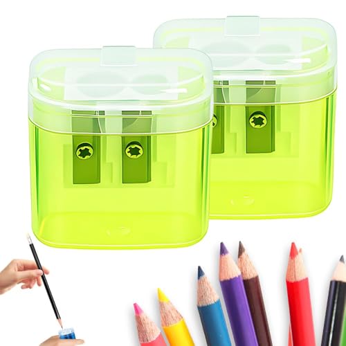 Mzu Bleistiftschärfer mit Deckel, zwei Löcher kompakt gefärbter Handheld Bleistiftspitzer, farbiger Handheld -Spitzer geeignet für Kinder Erwachsene Schülern School Class Home Office (Yellow 2pcs) Mzu Bleistiftschärfer mit Deckel, zwei Löcher kompakt gefärbter Handheld Bleistiftspitzer, farbiger Handheld -Spitzer geeignet für Kinder Erwachsene Schülern School Class Home Office (Yellow 2pcs) von MZU