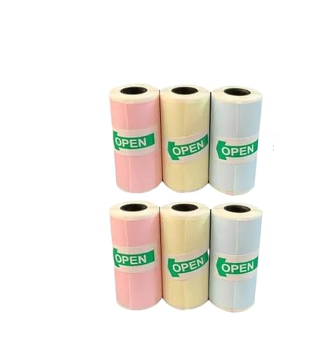 Thermopapier Mini-Fotodrucker-Papierrollen Thermopapier 57 * 25 MM Weiße Farbe Geschenk DIY Aufkleber Label Quittung Rechnung Selbstklebendes Papier(3color sticker) von MZYFDC