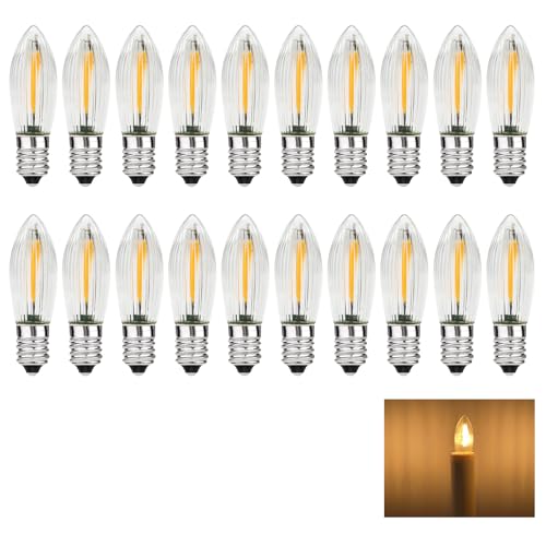 MZYOYO 20er Pack E10 LED Glühbirne,AC34V Spitzkerzen Birnen für Schwibbogen,E10 LED Kerzen für Schwibbogen,2100K Warmweiß,Ersatzbirnen Lichterkette für Weihnachtsbaum,34V 34V 0,2W,3LM MZYOYO 20er Pack E10 LED Glühbirne,AC34V Spitzkerzen Birnen für Schwibbogen,E10 LED Kerzen für Schwibbogen,2100K Warmweiß,Ersatzbirnen Lichterkette für Weihnachtsbaum,34V 34V 0,2W,3LM von MZYOYO