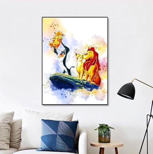 Ma Little Canv Poster König der Löwen – Wanddekoration für Kinderzimmer, Mädchen, Jungen, Disney Simba König der Löwen, ohne Rahmen, 30 x 40 cm (Rafiki & Bebe Simba) von Ma Little Canv