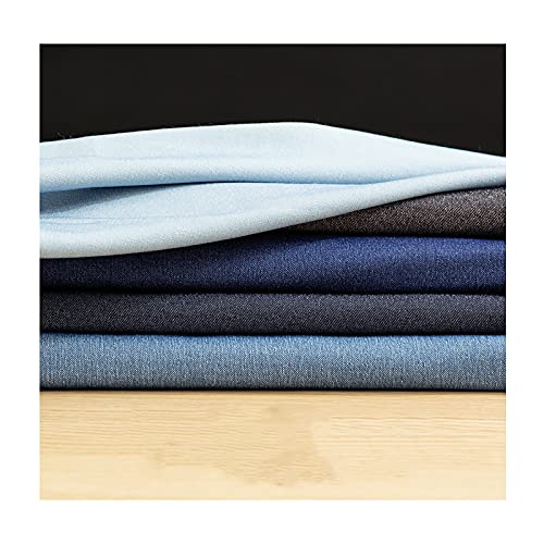 Baumwollgewaschener Jeansstoff Denim Quilting Stoff Weiches Material für Jeans, Kleid, T-Shirt Und Patchwork Lot Kleidung Nähen (Breite: 148 cm)(Size:50x148 cm,Color:Blau) von MaJu