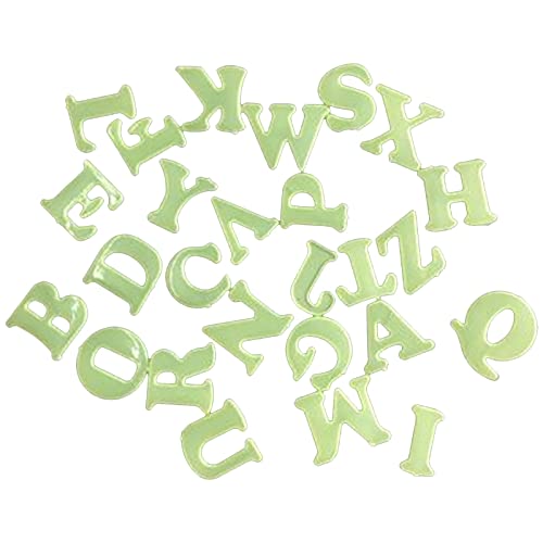 MaNMaNing 26 Stück leuchtende Buchstaben-Aufkleber, 26 Buchstaben, speziell entwickelt für Kindergarten, Studentenzimmer, Schlafsaal, Wanddekoration, leuchtende englische Aufkleber (Green, One Size) von MaNMaNing