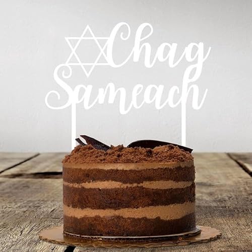 Torten Topper | Chag Sameach | Deutsch | Weiß Torten Topper | Chag Sameach | Deutsch | Weiß von Maamin