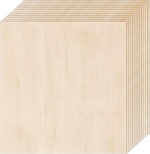 Maasechs Pappel-Sperrholzplatten in 3 verschiedenen Größen, 30 x 50 cm, 30 x 30 cm, 15,2 x 15,7 cm, Pappel-Sperrholzplatten, unlackierte Holzstücke zum Laserschneiden, Basteln, Zeichnen von Maasechs