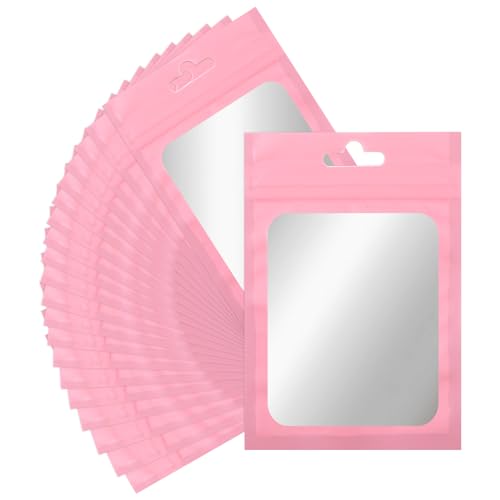 100 Stück Rose Transparent Druckverschlussbeutel,Mabor Mylar Beutel Wiederverwendbare Folien Baggies für Probenaufbewahrung Süßigkeiten Lebensmittel (8,9x11,9cm) von Mabor