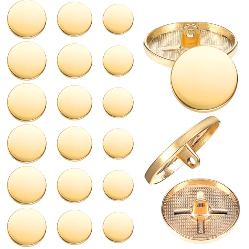 18 Stück Goldene Knöpfe für blazer,Mabor Knöpfe Gold Metall Anzug Goldene Knopf zum Annähen Blazer Vintage Knopf 15mm 20mm 25mm Runde Metallknöpfe Goldeneknöpfe für Anzug Jacke Uniform von Mabor