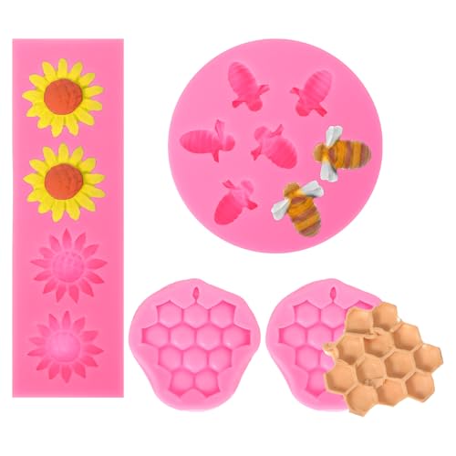 4 Stück Bienen Waben Silikonformen,Mabor Silikonformen Backen Sonnenblumen Gießformen Seife Selber Machen für DIY-Herstellung Kuchendekoration Schokolade Süßigkeiten und Keksen 4 Stück Bienen Waben Silikonformen,Mabor Silikonformen Backen Sonnenblumen Gießformen Seife Selber Machen für DIY-Herstellung Kuchendekoration Schokolade Süßigkeiten und Keksen von Mabor