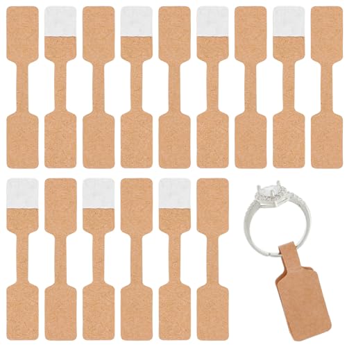 500 Stück Blanko Preisschilder Anhänger,Mabor 60 x 12mm Schmuck Preisetiketten Selbstklebend Price Tag Kraftpapier Anhänger Etiketten Geschenkanhänger für Ringe Armbänder Kunsthandwerk von Mabor