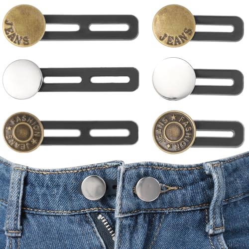 12 Stück Hosenknopf Verlängerung,Mabor Hosenbunderweiterung Metall Hosenbunderweiterung Knopf Taille Extender Knopf Hosen Expander Button für Jeans Denim Rock Hosen Umstandshosen von Mabor
