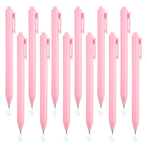12 Stück Kugelschreiber Rose,Mabor Pink Stuff Gelstifte Set Gelschreiber Einziehbare Stifte Ausgefallener Rollerball Stift Schnell Trocknende Tinte Schwarz für Das Lernen Im Büro von Mabor