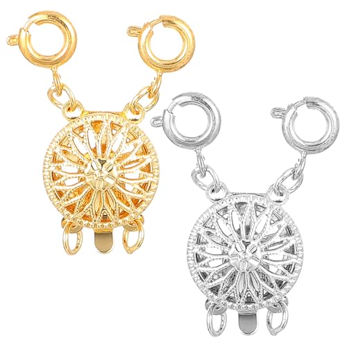 Mabor 2stück Ketten Layering Verschluss Silber Gold,Halsketten Verschluss Layering Kettenverschluss Mehrreihig Trenner Stapelverschluss für Damen Schmuck Kettenverlängerung für Stapelbare Halsketten Mabor 2stück Ketten Layering Verschluss Silber Gold,Halsketten Verschluss Layering Kettenverschluss Mehrreihig Trenner Stapelverschluss für Damen Schmuck Kettenverlängerung für Stapelbare Halsketten von Mabor