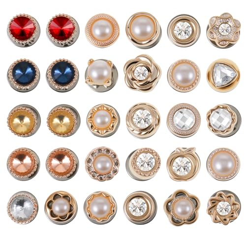 Mabor 30 Stück Brosche Knöpfe, Brosche Damen Buttons Ohne Nähen Abnehmbar Broschen für Kleidung Pearl Knöpfe Ohne Nähen für Hemdbrosche Frauen Kleidung Cardigan Mabor 30 Stück Brosche Knöpfe, Brosche Damen Buttons Ohne Nähen Abnehmbar Broschen für Kleidung Pearl Knöpfe Ohne Nähen für Hemdbrosche Frauen Kleidung Cardigan von Mabor