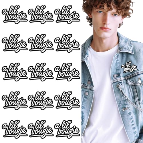 Mabor"A Lil' Bougie" Bügelflicken,15 Stück Schwarz Weiße Aufnäher Buchstaben Lustige Bestickte Aufnäher Elegant Iron on Patches für Herren und Damenbekleidung Jeans Jacken Buchstaben für Taschen Hüte Mabor"A Lil' Bougie" Bügelflicken,15 Stück Schwarz Weiße Aufnäher Buchstaben Lustige Bestickte Aufnäher Elegant Iron on Patches für Herren und Damenbekleidung Jeans Jacken Buchstaben für Taschen Hüte von Mabor