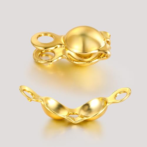 Mabor 100 Stück Kupfer Quetschperlen Verschluss,Mabor Gold Quetsch Perlen Spitzen Perlenkappen Ketten Verschlüsse Perlenspitzen Knotenabdeckungen für Knoten Und Crimpzubehör Diy, 0.8x0.4cm von Mabor