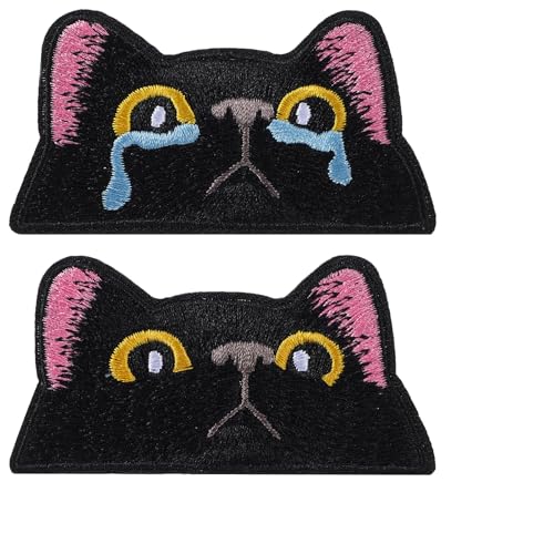Ymapinc 2 Stück Weinende Katzen Aufbügler Schwarze Katze Patches zum Aufbügeln 7,8 x 4,1 cm Große Katzen Aufnäher Erwachsene Kinder Flicken zum Aufbügeln für Rucksäcke Jeans Jacken Ymapinc 2 Stück Weinende Katzen Aufbügler Schwarze Katze Patches zum Aufbügeln 7,8 x 4,1 cm Große Katzen Aufnäher Erwachsene Kinder Flicken zum Aufbügeln für Rucksäcke Jeans Jacken von Mabor